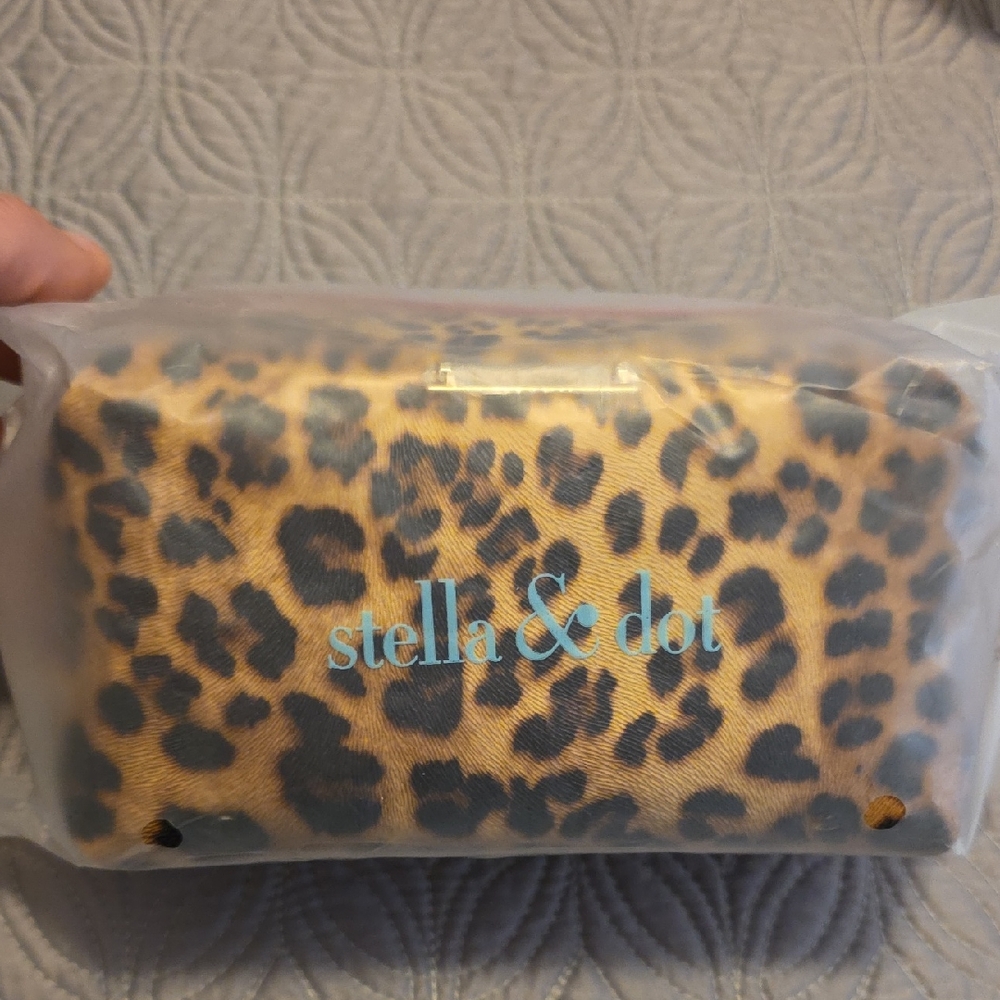 Stella & Dot Tan and Black Leopard Pouch